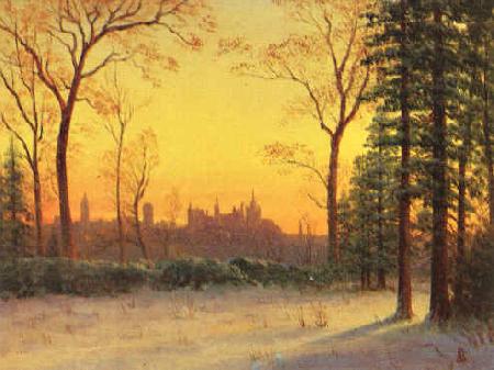 Albert Bierstadt View of the Parliament Buildings from the Grounds of Rideau Halls oil painting picture